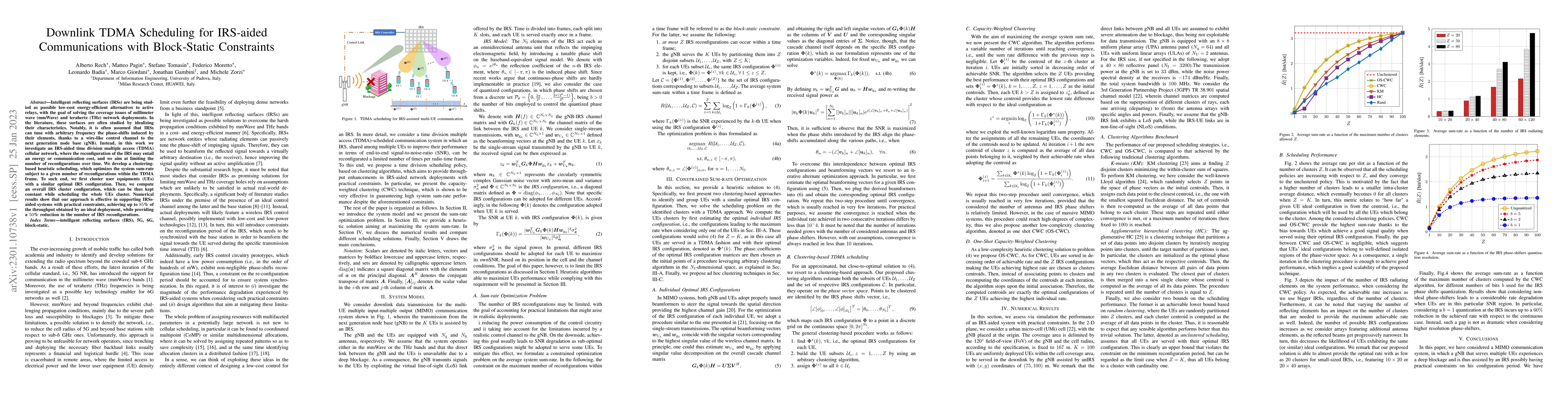 Thumbnail for Downlink TDMA Scheduling for IRS-aided Communications with Block-Static
  Constraints