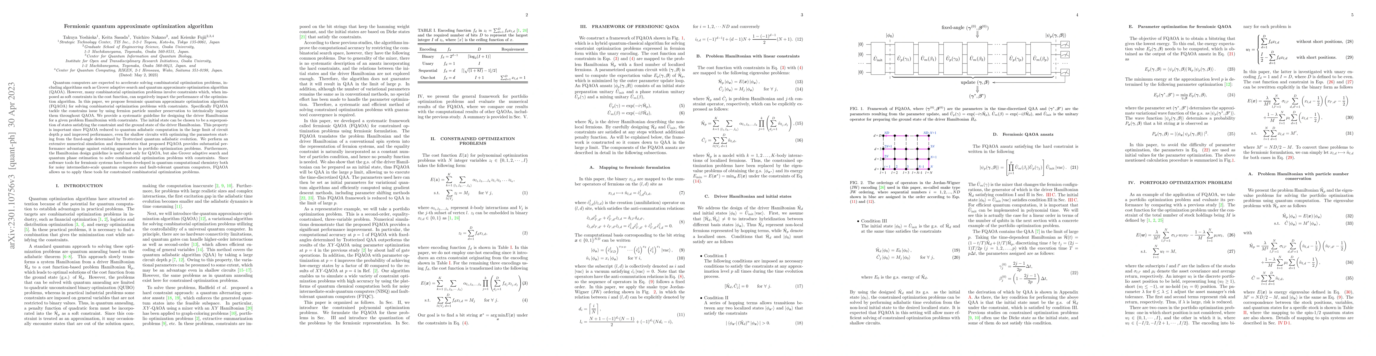 Thumbnail for Fermionic Quantum Approximate Optimization Algorithm