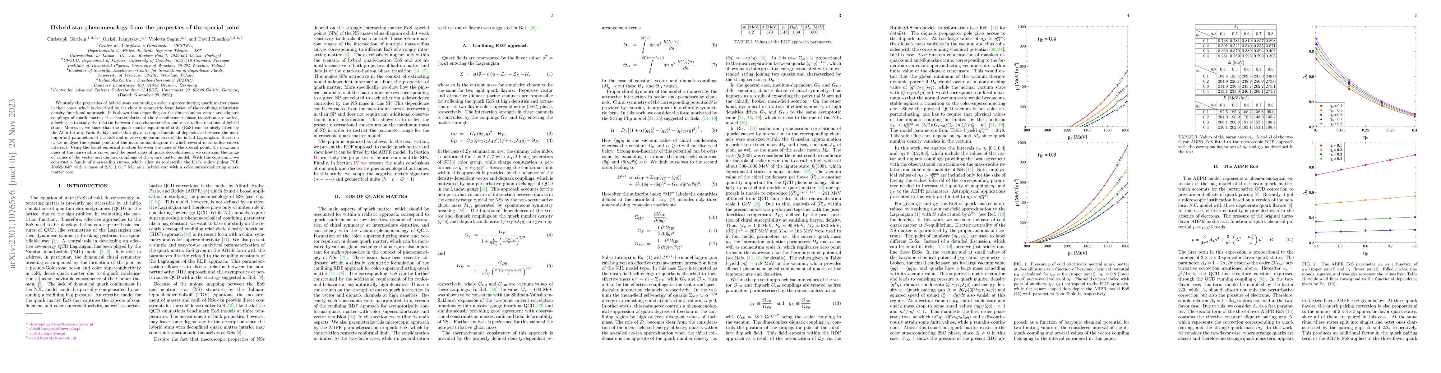 Thumbnail for Hybrid star phenomenology from the properties of the special point