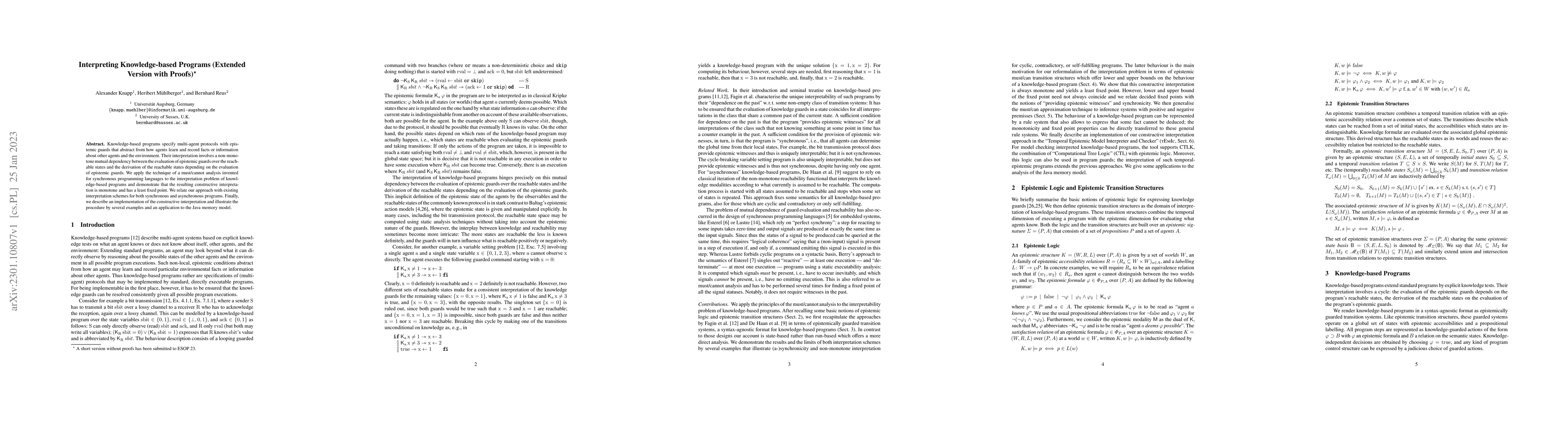 Thumbnail for Interpreting Knowledge-based Programs (Extended Version with Proofs)
