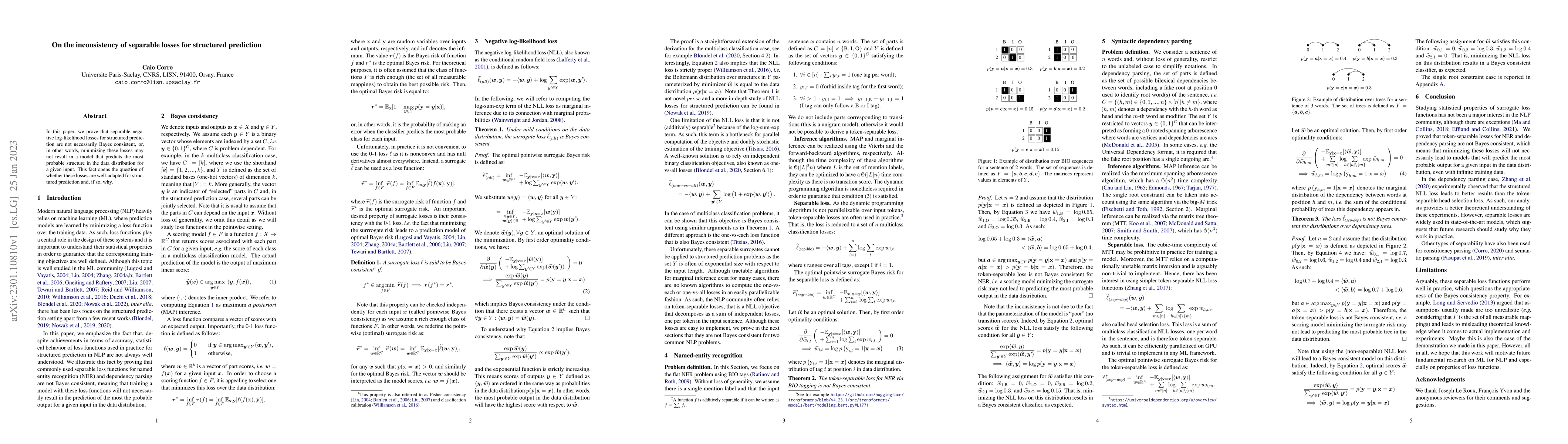 Thumbnail for On the inconsistency of separable losses for structured prediction
