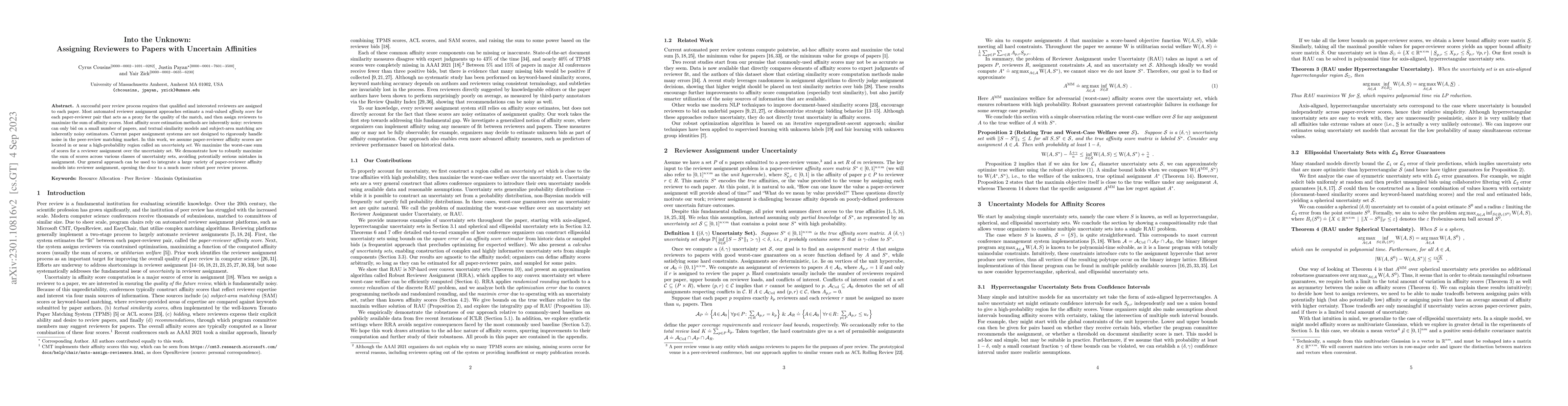 Thumbnail for Into the Unknown: Assigning Reviewers to Papers with Uncertain
  Affinities