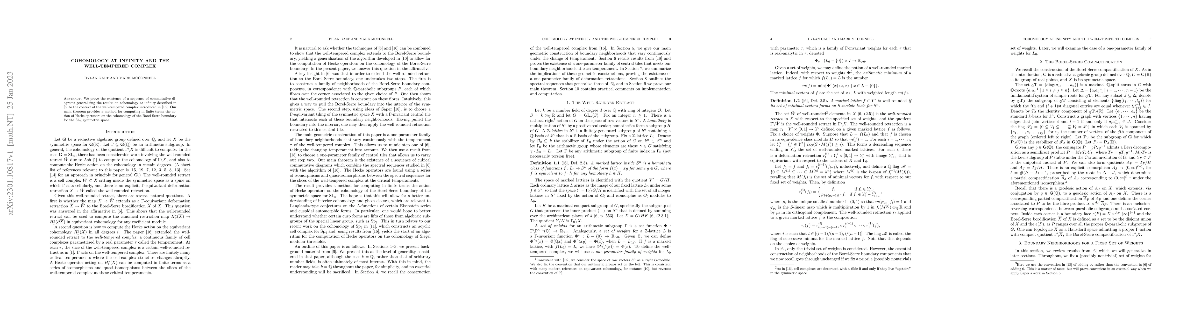 Thumbnail for Cohomology at Infinity and the Well-Tempered Complex