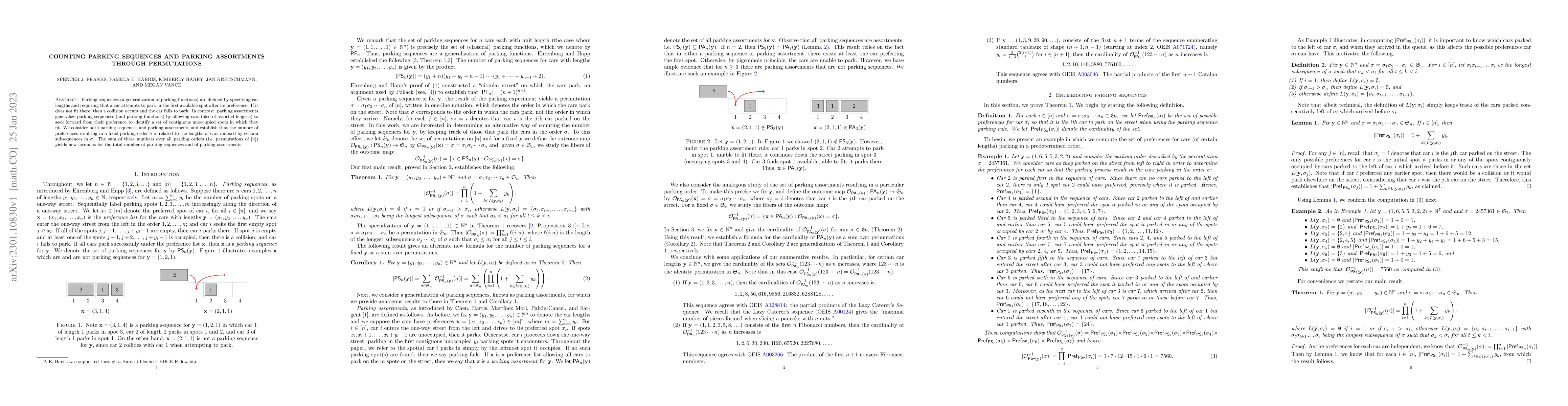 Thumbnail for Counting Parking Sequences and Parking Assortments Through Permutations