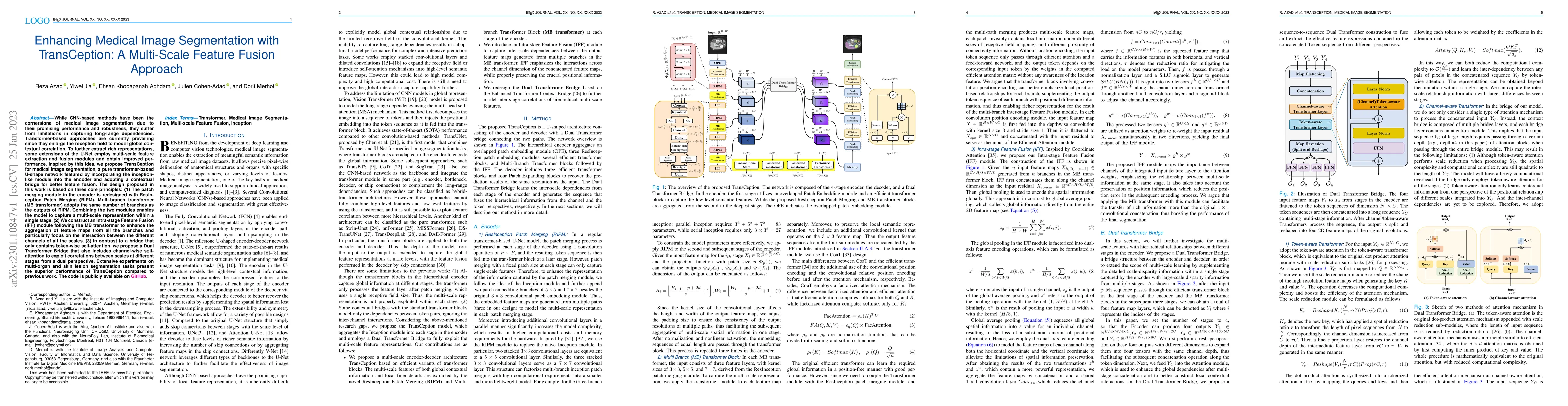 Thumbnail for Enhancing Medical Image Segmentation with TransCeption: A Multi-Scale
  Feature Fusion Approach