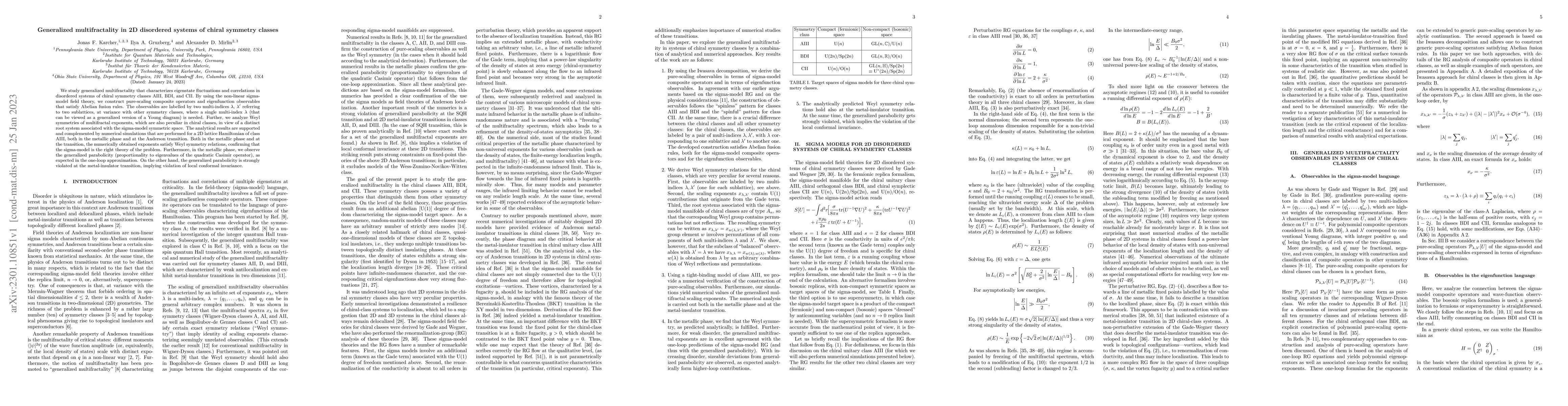 Thumbnail for Generalized multifractality in 2D disordered systems of chiral symmetry
  classes