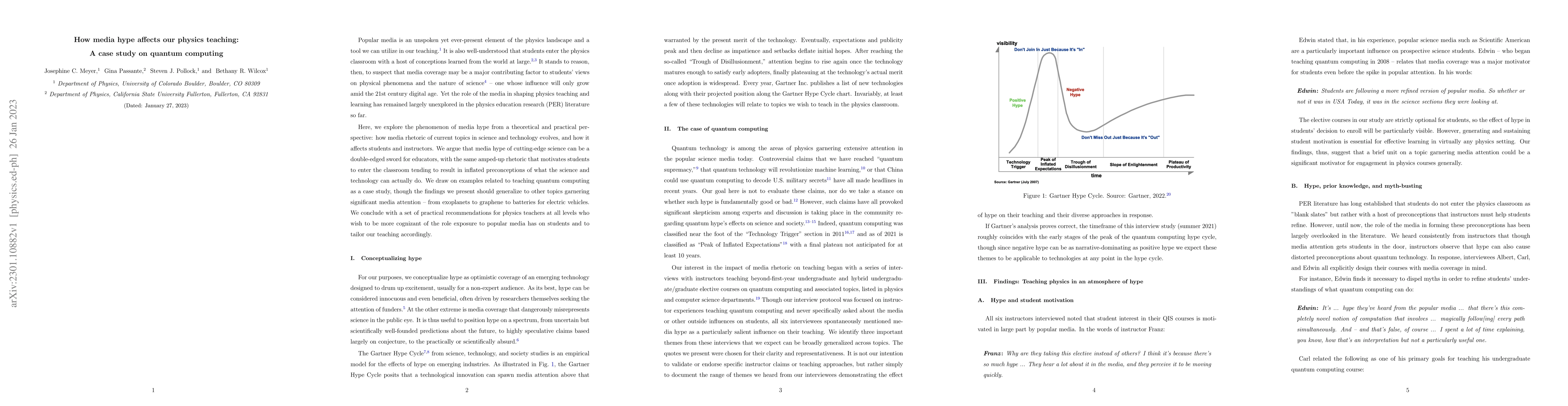 Thumbnail for How media hype affects our physics teaching: A case study on quantum
  computing