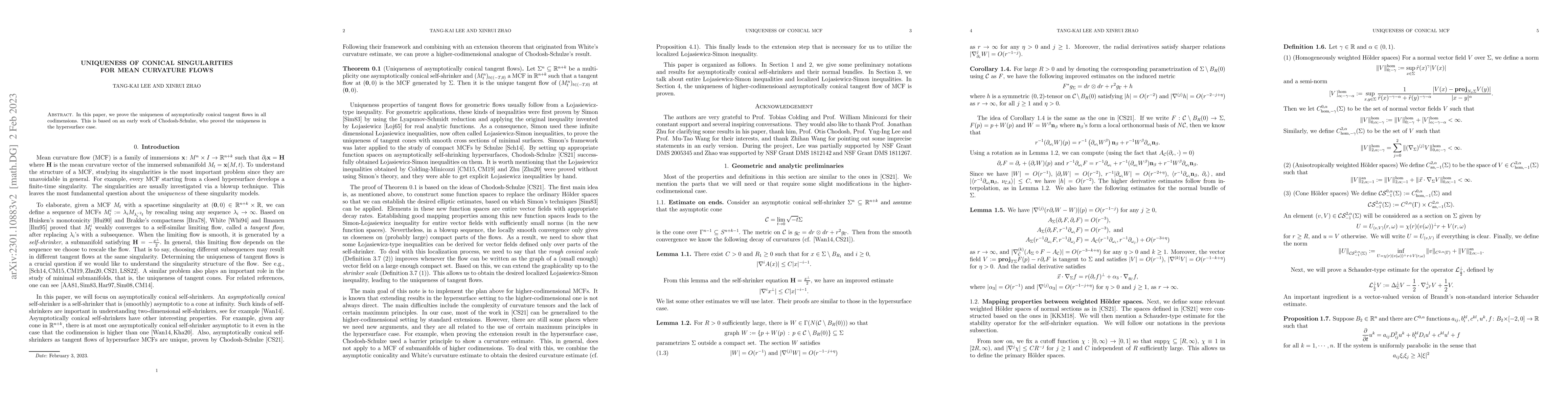Thumbnail for Uniqueness of conical singularities for mean curvature flows