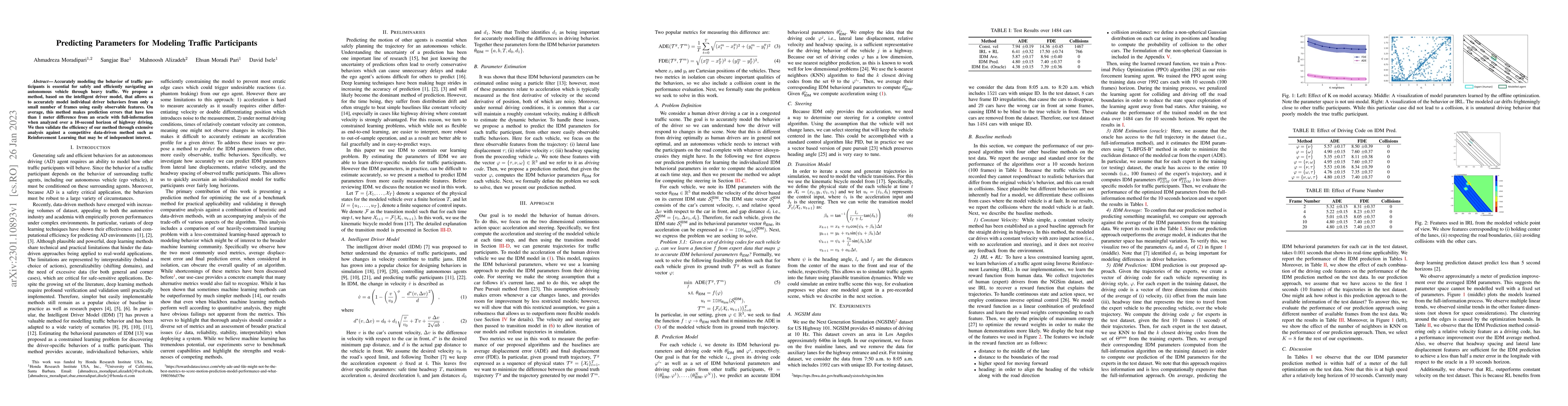 Thumbnail for Predicting Parameters for Modeling Traffic Participants