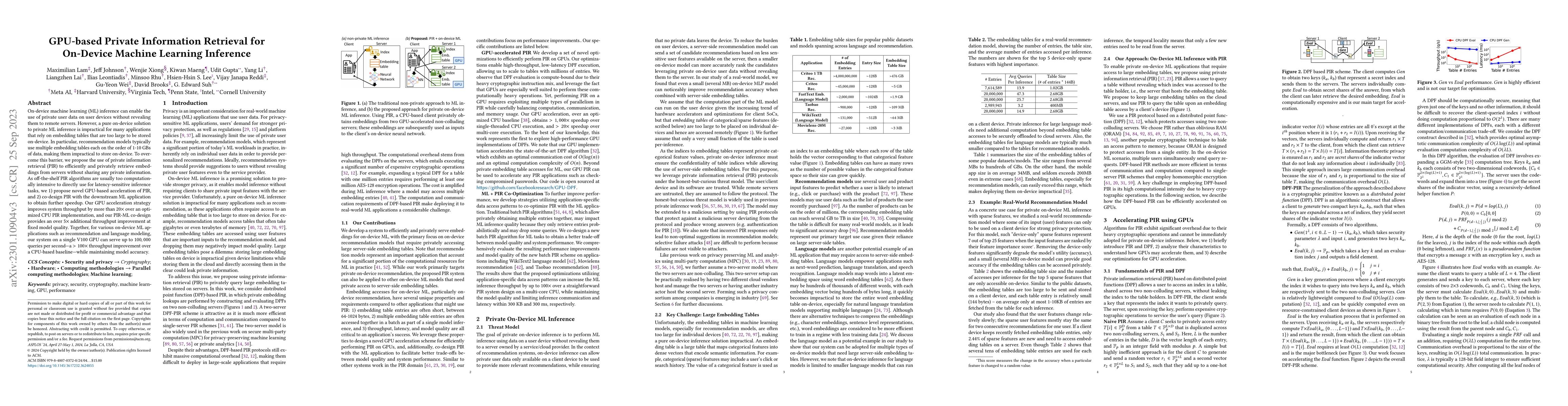 Thumbnail for GPU-based Private Information Retrieval for On-Device Machine Learning
  Inference