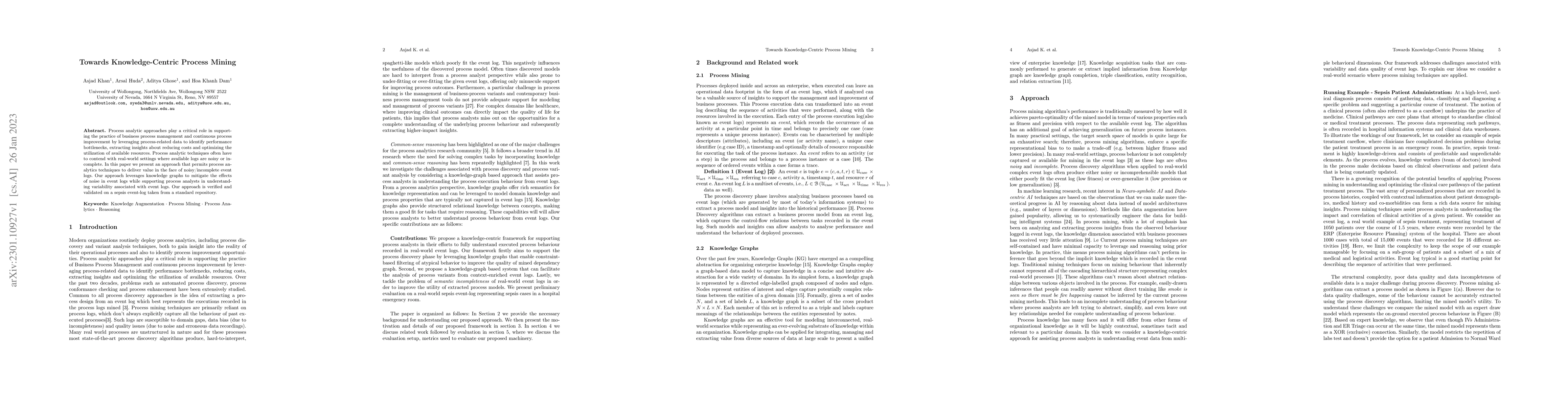 Thumbnail for Towards Knowledge-Centric Process Mining