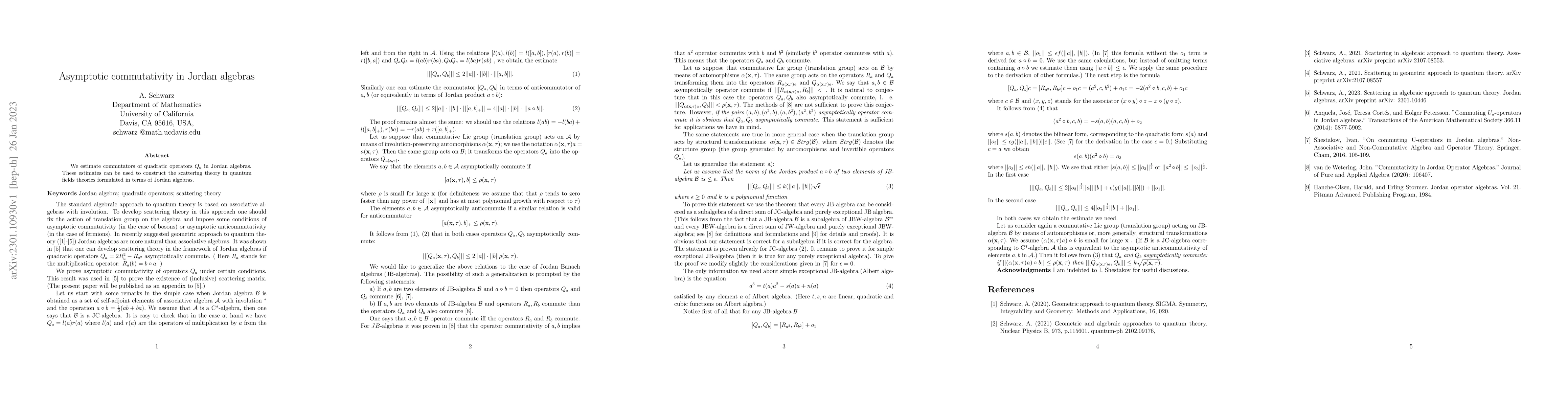 Thumbnail for Asymptotic commutativity in Jordan algebras