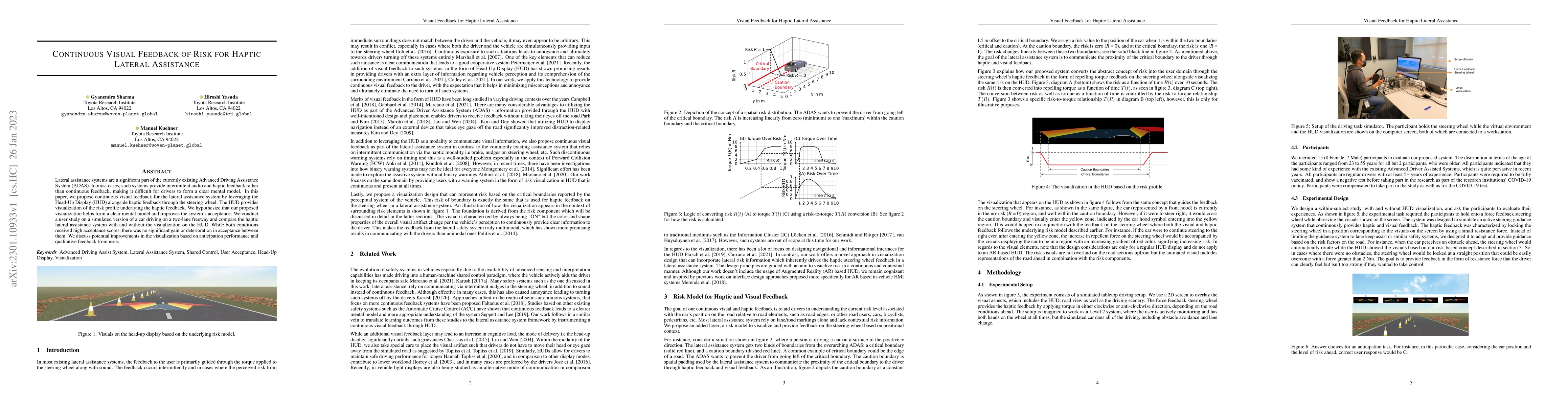 Thumbnail for Continuous Visual Feedback of Risk for Haptic Lateral Assistance