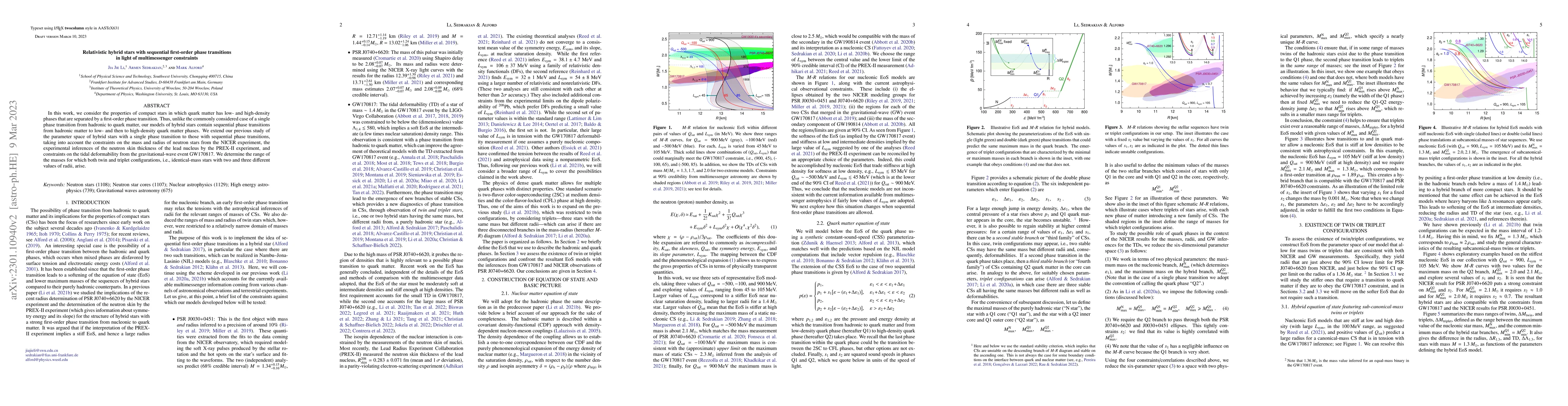Thumbnail for Relativistic hybrid stars with sequential first-order phase transitions
  in light of multimessenger constraints