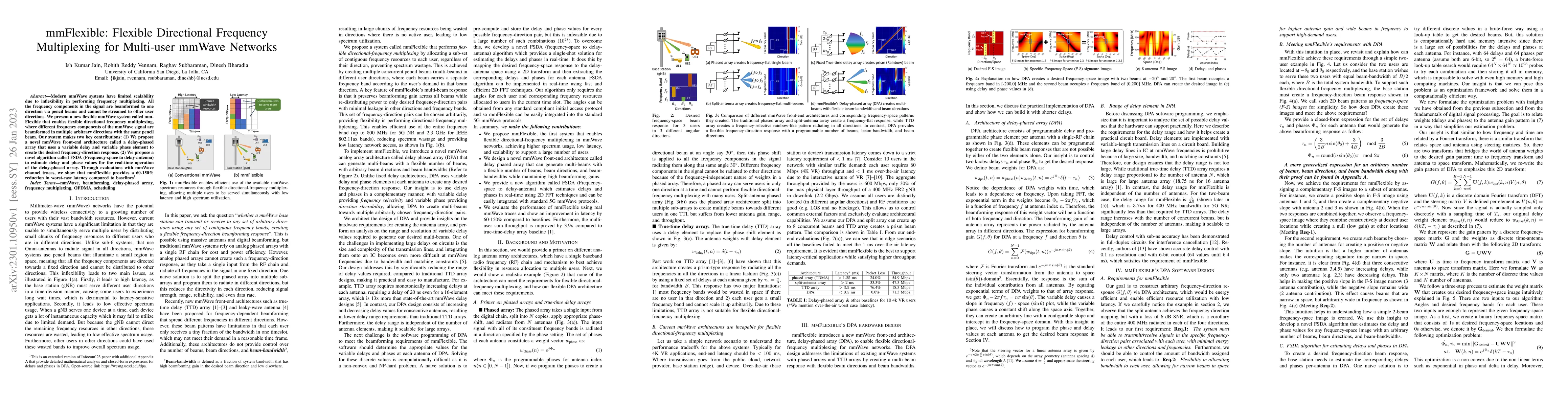 Thumbnail for mmFlexible: Flexible Directional Frequency Multiplexing for Multi-user
  mmWave Networks