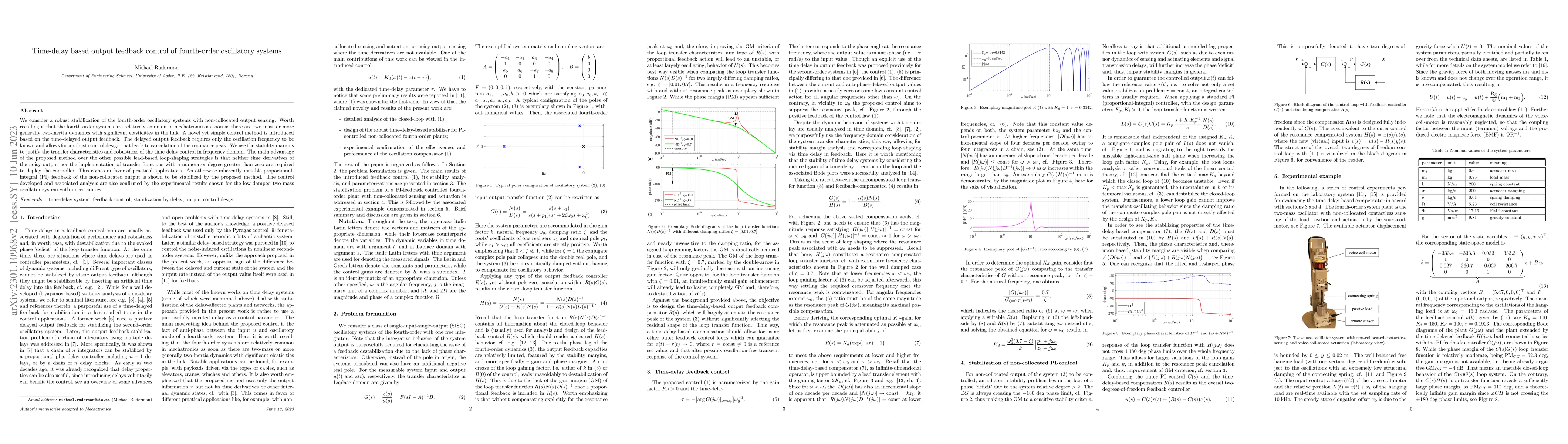 Thumbnail for Time-delay based output feedback control of fourth-order oscillatory
  systems