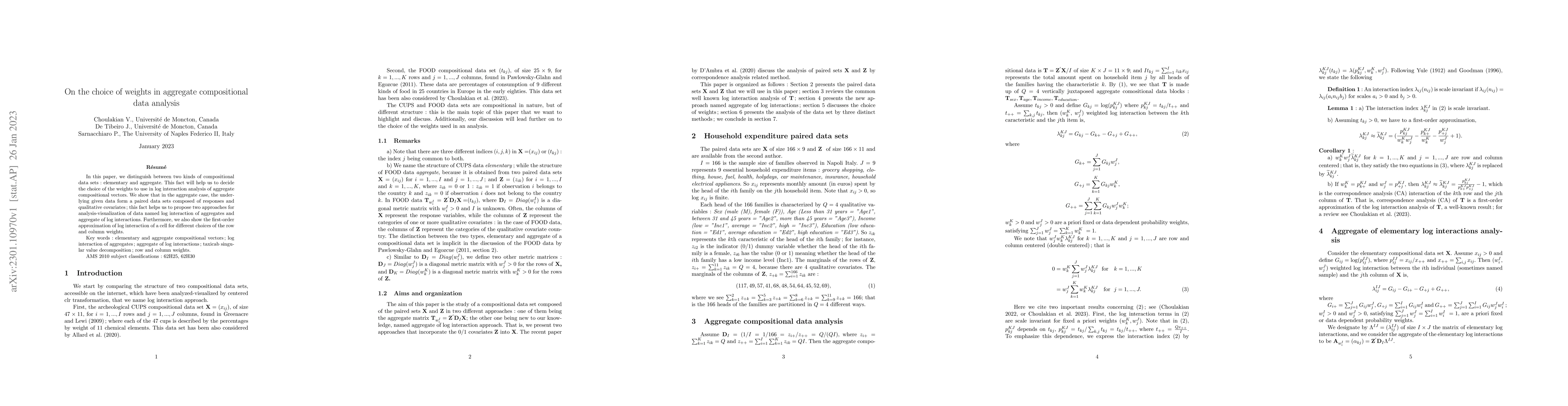 Thumbnail for On the choice of weights in aggregate compositional data analysis