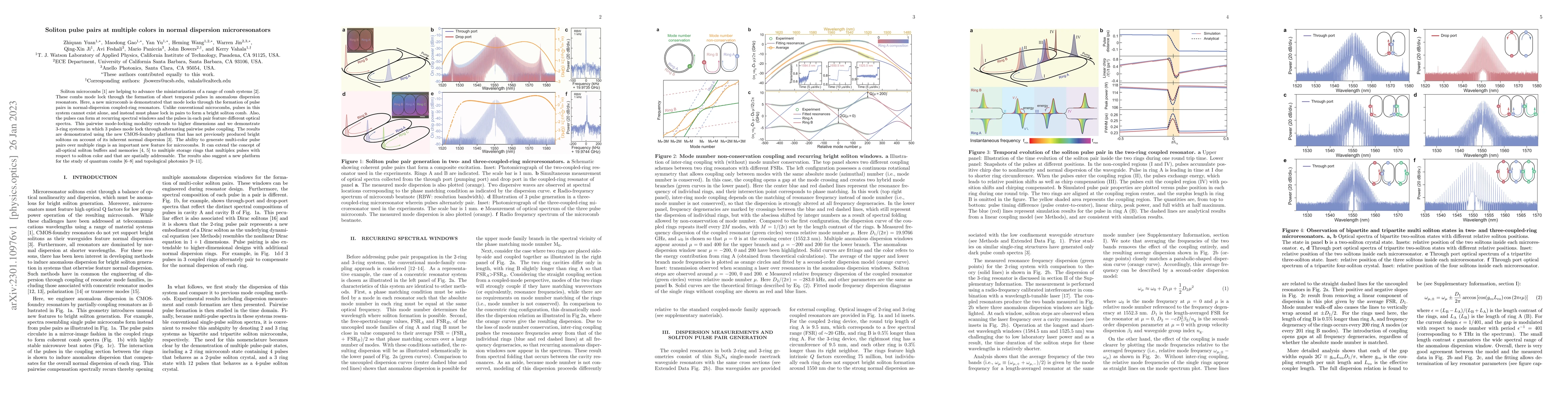 Thumbnail for Soliton pulse pairs at multiple colors in normal dispersion
  microresonators