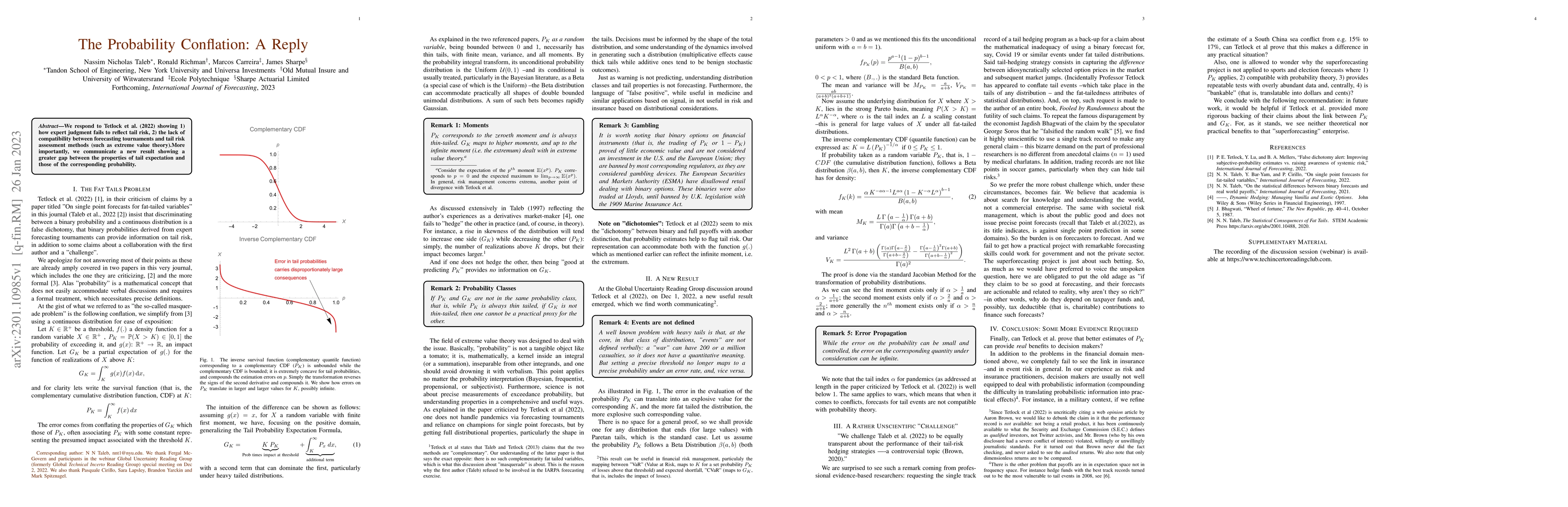 Thumbnail for The Probability Conflation: A Reply