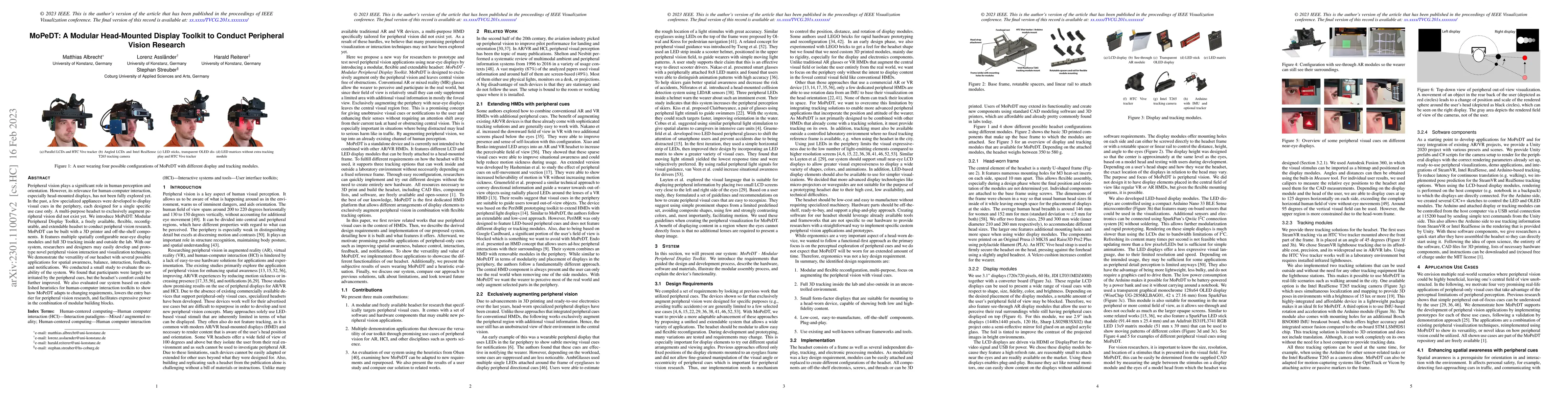 Thumbnail for MoPeDT: A Modular Head-Mounted Display Toolkit to Conduct Peripheral
  Vision Research