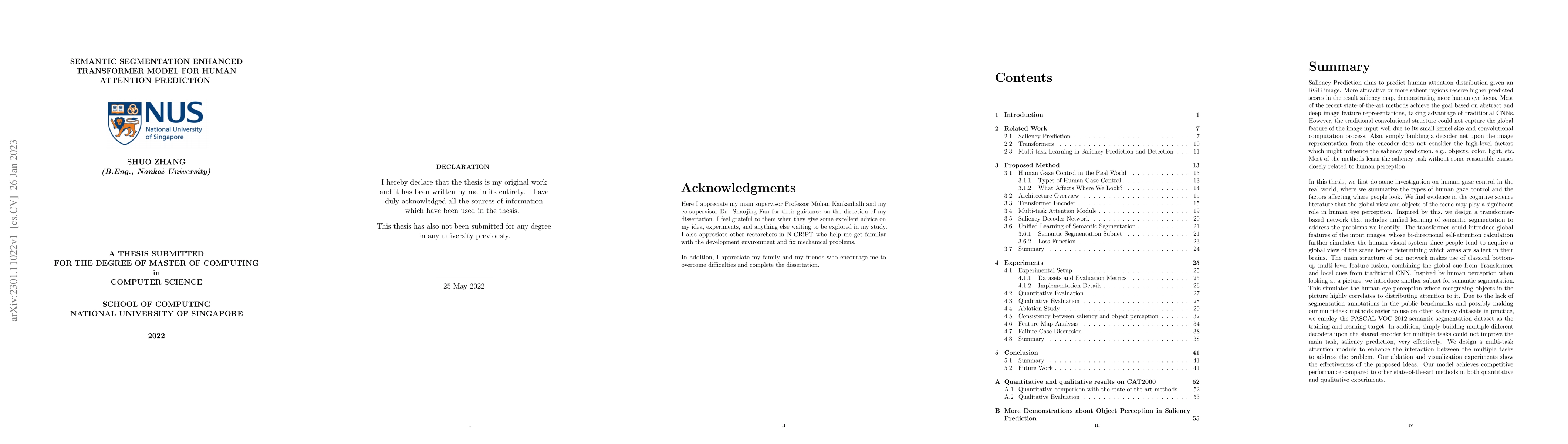 Thumbnail for Semantic Segmentation Enhanced Transformer Model for Human Attention
  Prediction