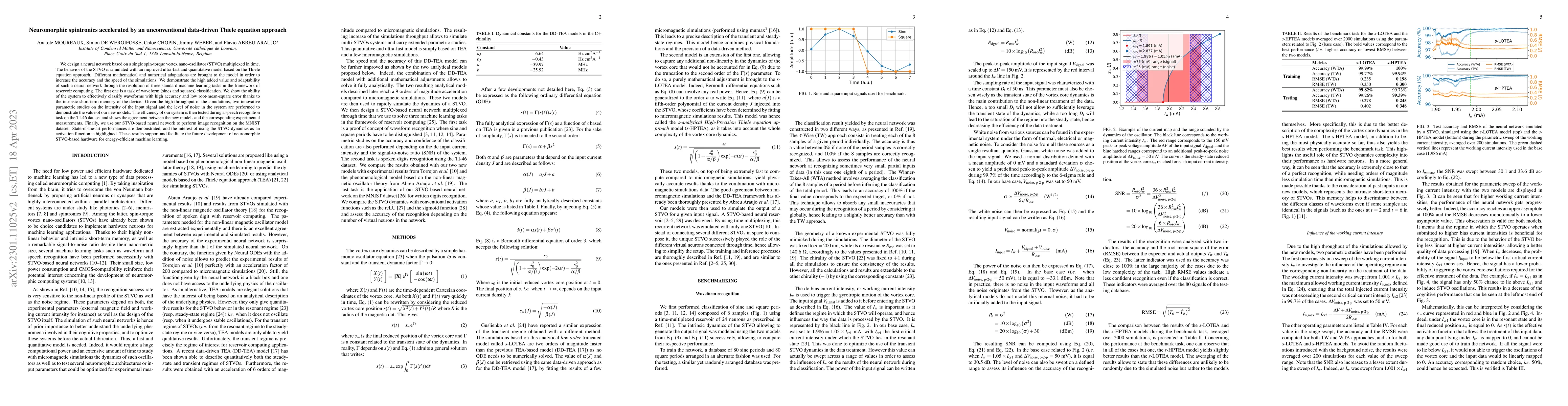 Thumbnail for Neuromorphic spintronics accelerated by an unconventional data-driven
  Thiele equation approach