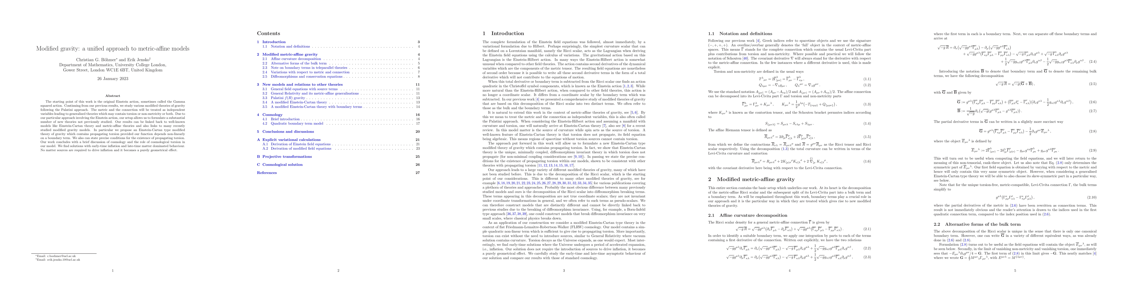 Thumbnail for Modified gravity: a unified approach to metric-affine models