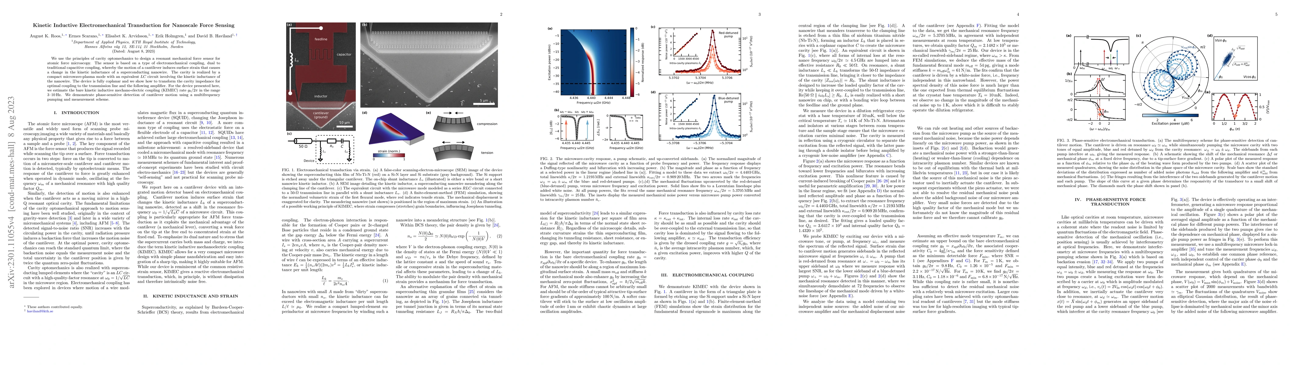 Thumbnail for Kinetic Inductive Electromechanical Transduction for Nanoscale Force
  Sensing