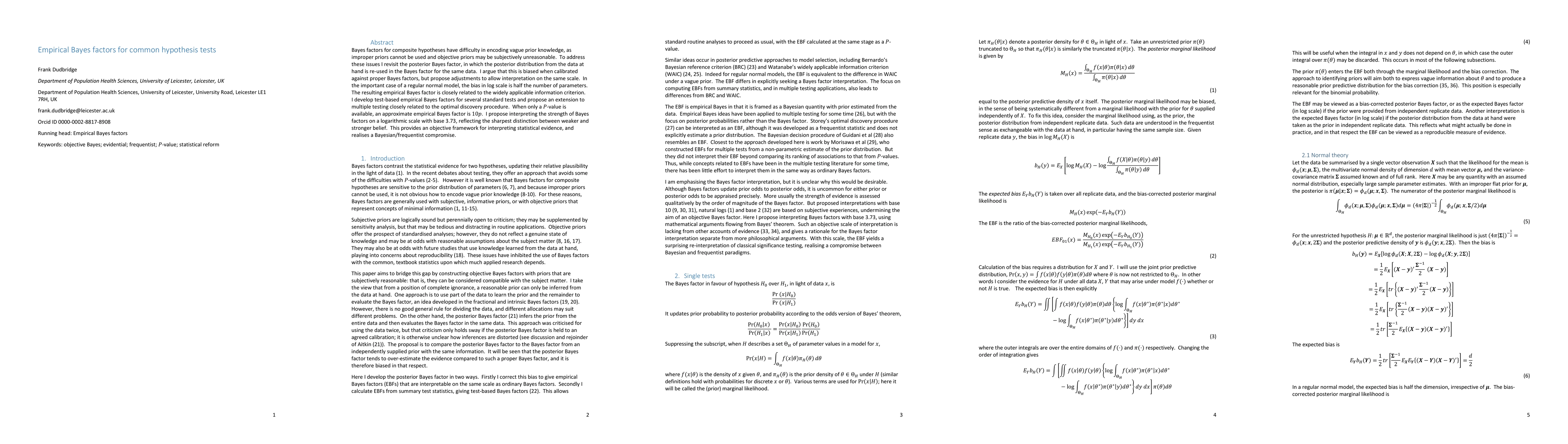 Thumbnail for Empirical Bayes factors for common hypothesis tests