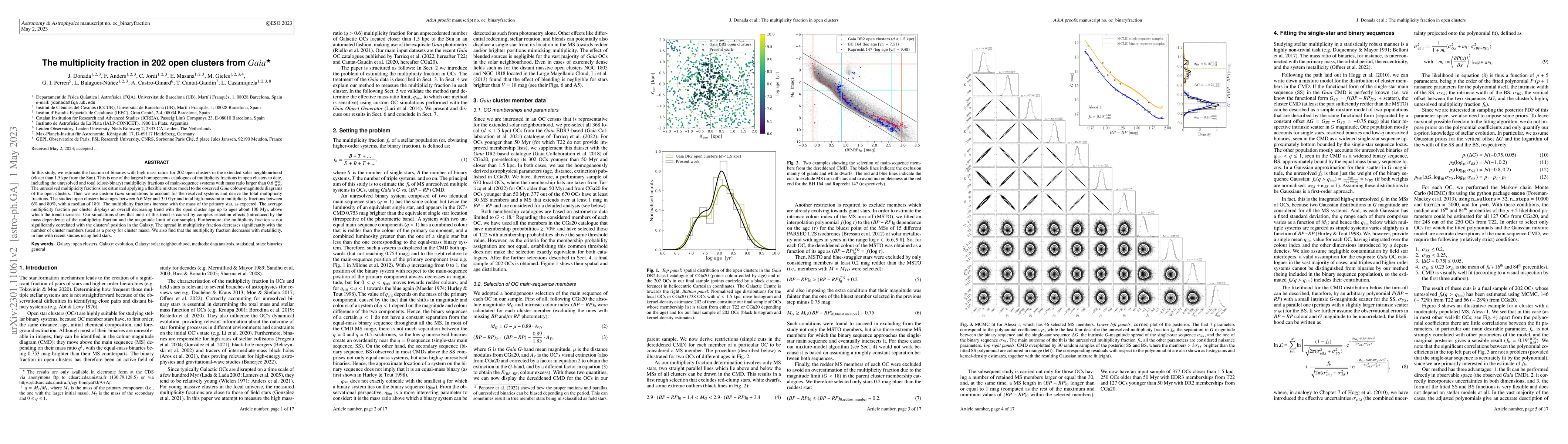 Thumbnail for The multiplicity fraction in 202 open clusters from Gaia
