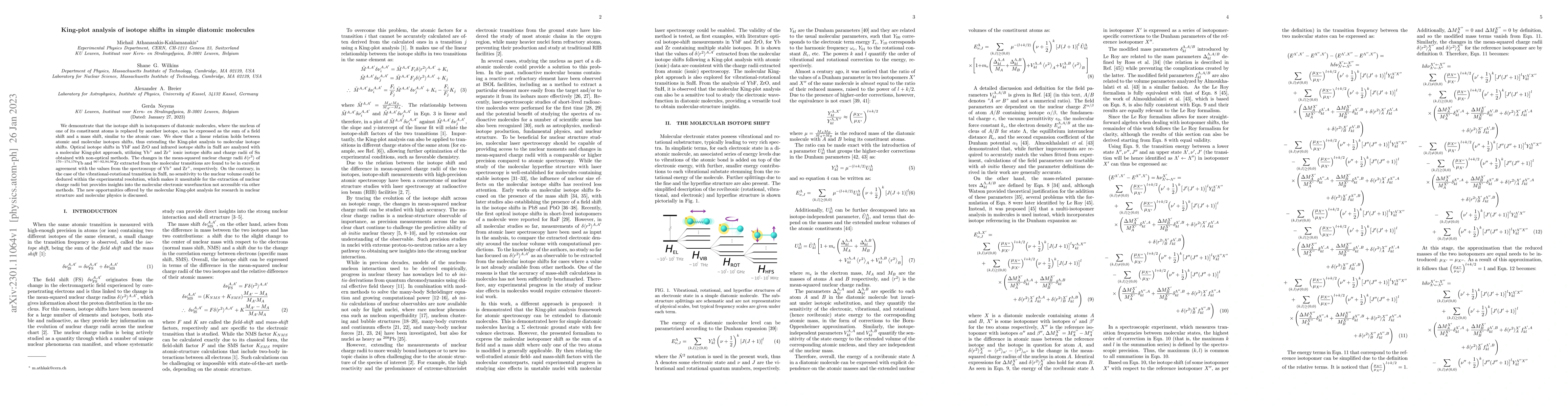Thumbnail for King-plot analysis of isotope shifts in simple diatomic molecules