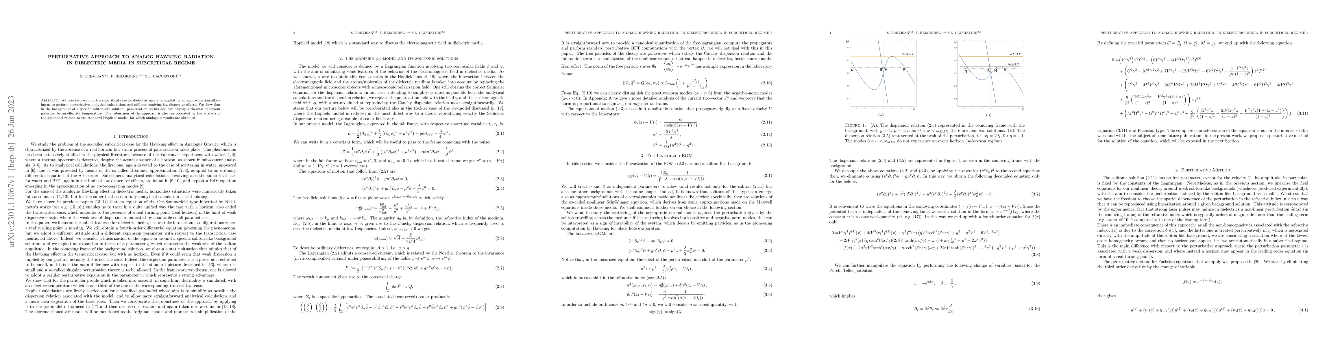 Thumbnail for Perturbative Approach to Analog Hawking Radiation in dielectric media in
  subcritical regime