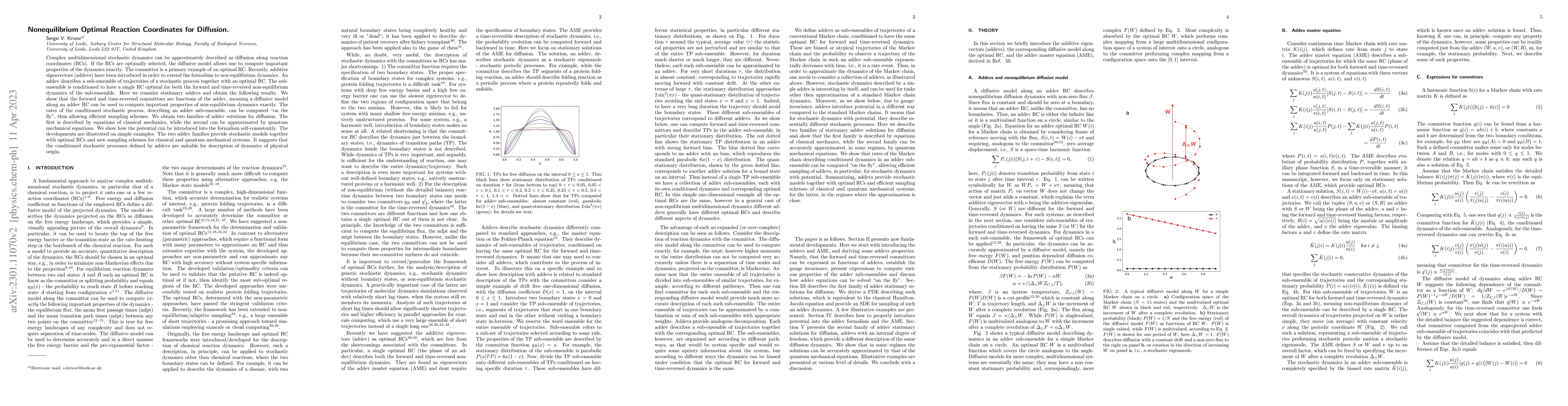 Thumbnail for Nonequilibrium Optimal Reaction Coordinates for Diffusion