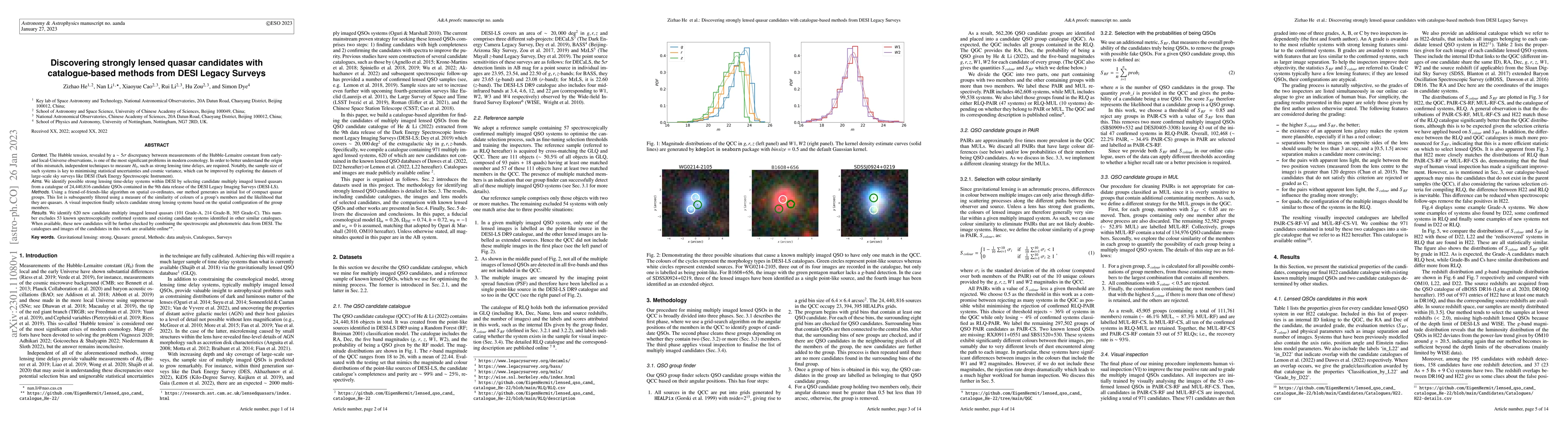 Thumbnail for Discovering strongly lensed quasar candidates with catalogue-based
  methods from DESI Legacy Surveys
