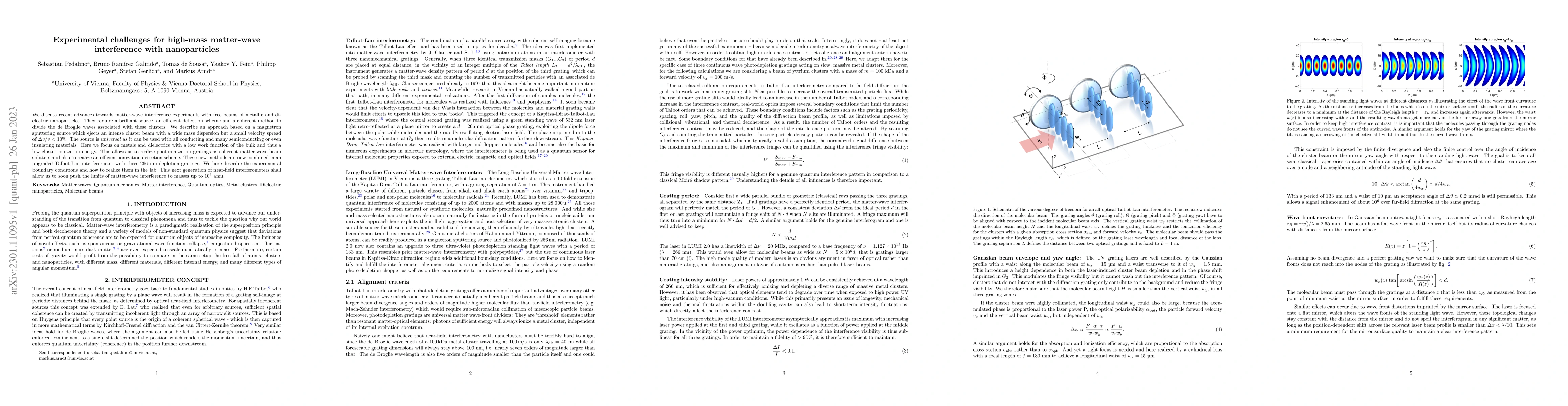 Thumbnail for Experimental challenges for high-mass matter-wave interference with
  nanoparticles
