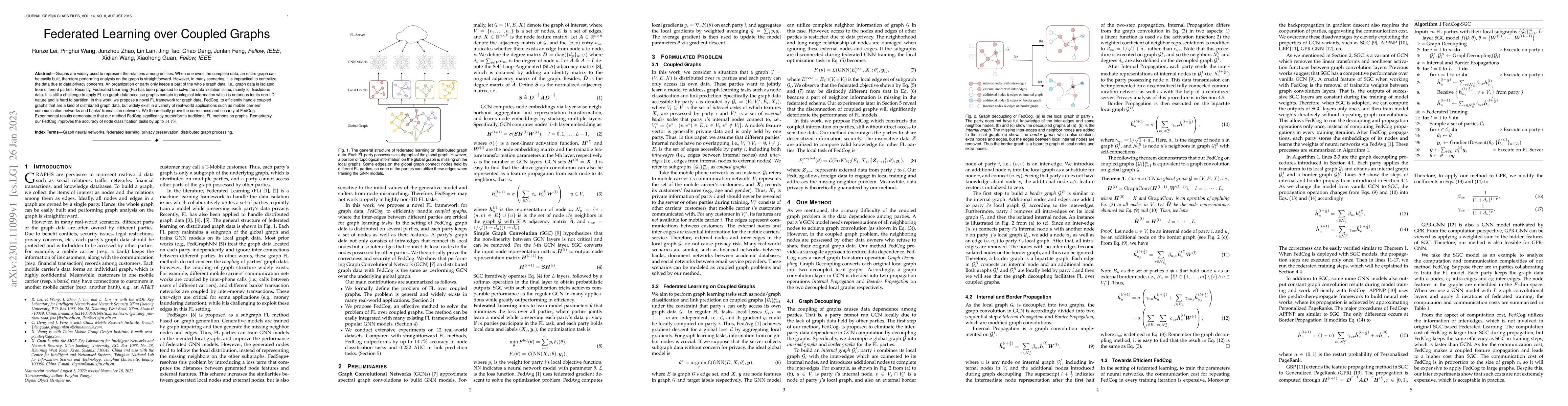 Thumbnail for Federated Learning over Coupled Graphs