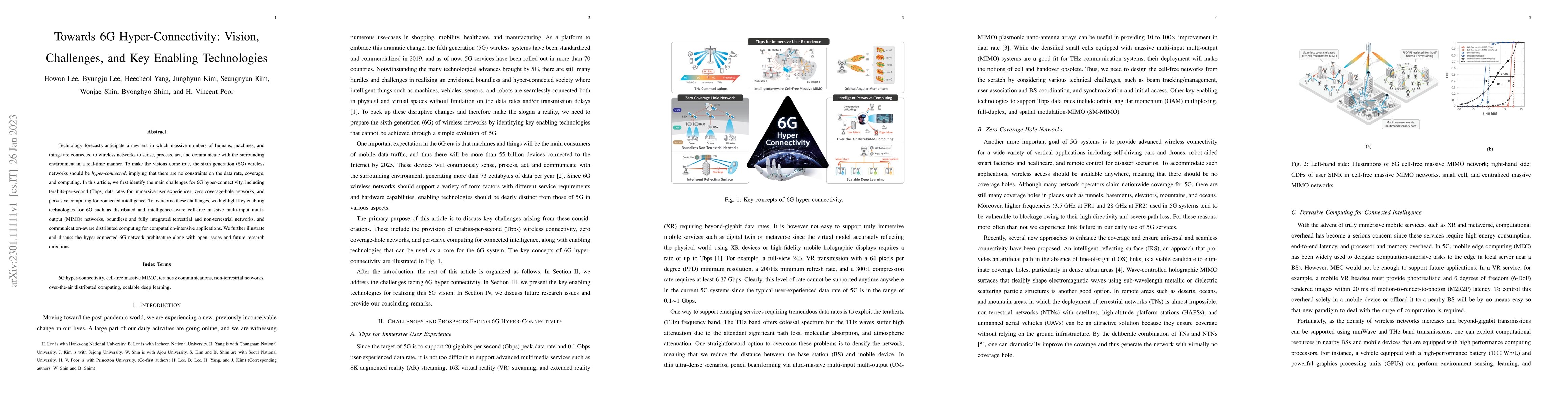 Thumbnail for Towards 6G Hyper-Connectivity: Vision, Challenges, and Key Enabling
  Technologies