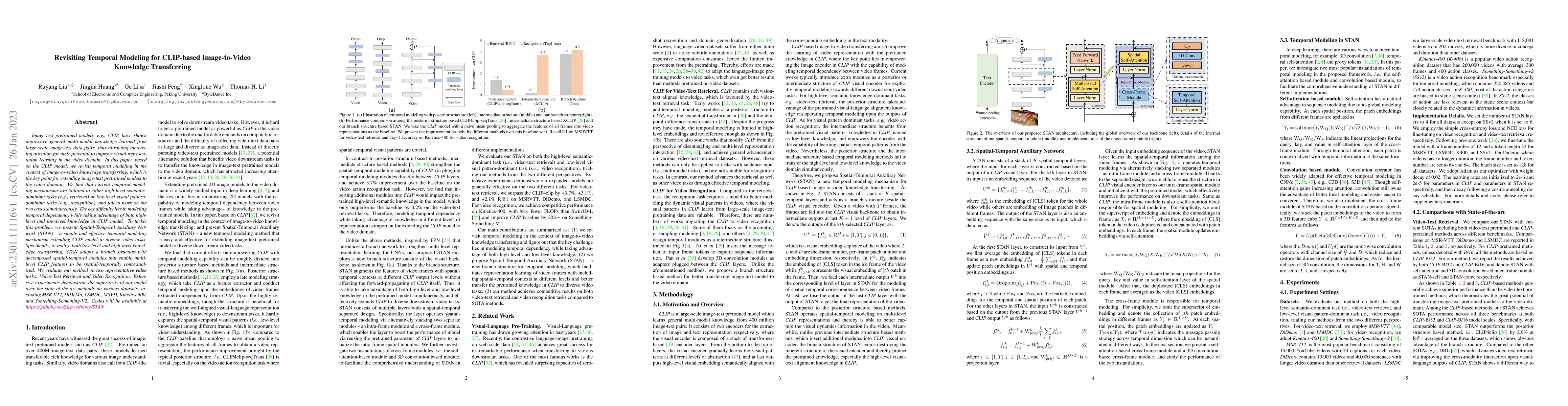 Thumbnail for Revisiting Temporal Modeling for CLIP-based Image-to-Video Knowledge
  Transferring
