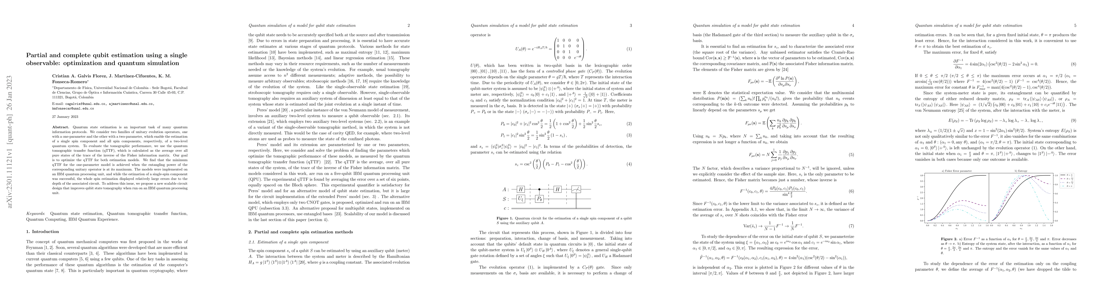 Thumbnail for Partial and complete qubit estimation using a single observable:
  optimization and quantum simulation