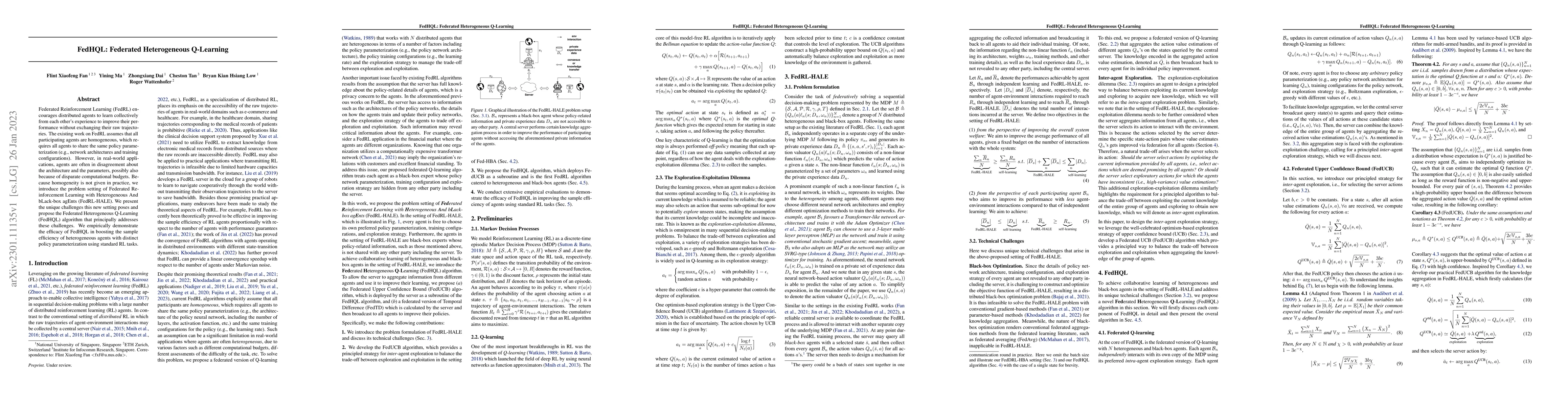 Thumbnail for FedHQL: Federated Heterogeneous Q-Learning
