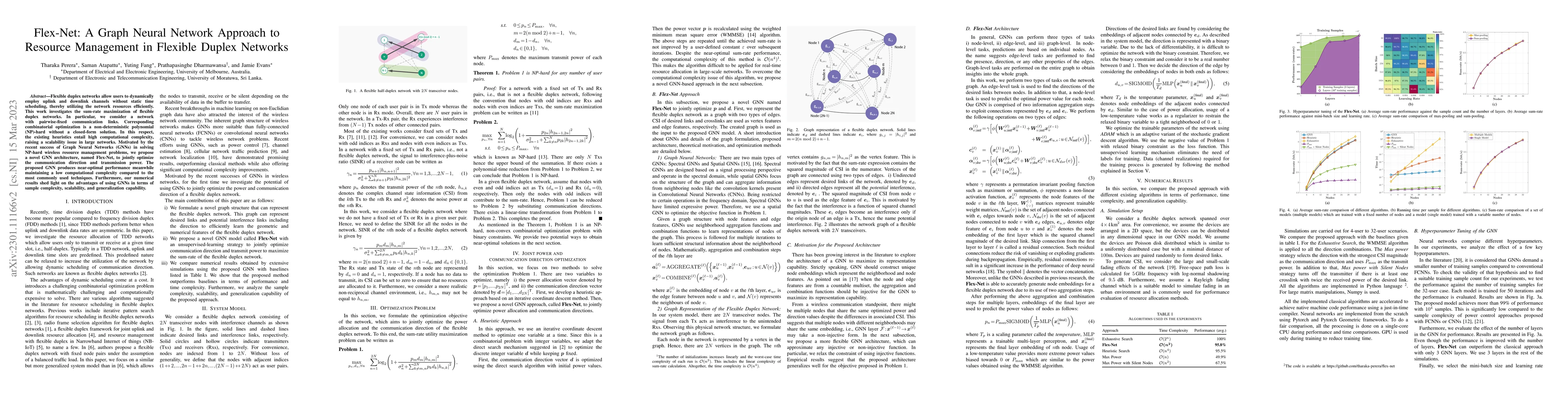 Thumbnail for Flex-Net: A Graph Neural Network Approach to Resource Management in
  Flexible Duplex Networks