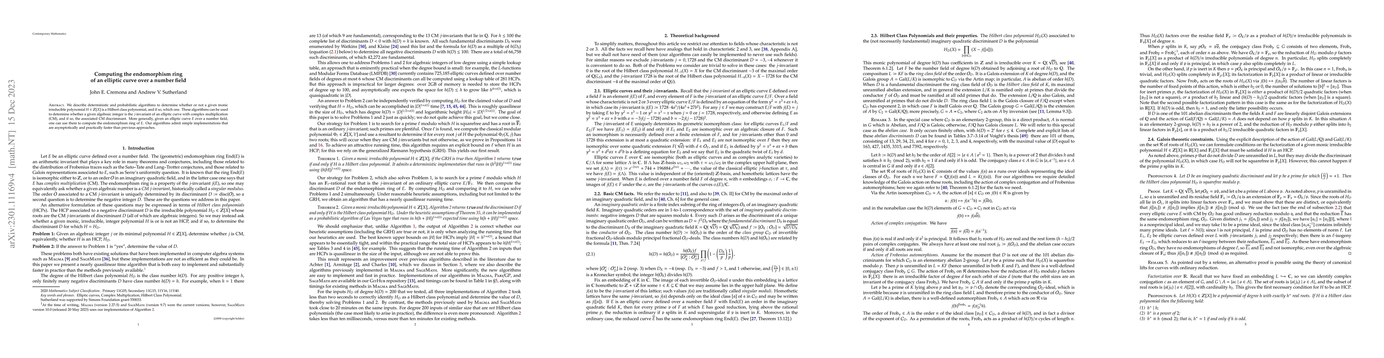 Thumbnail for Computing the endomorphism ring of an elliptic curve over a number field