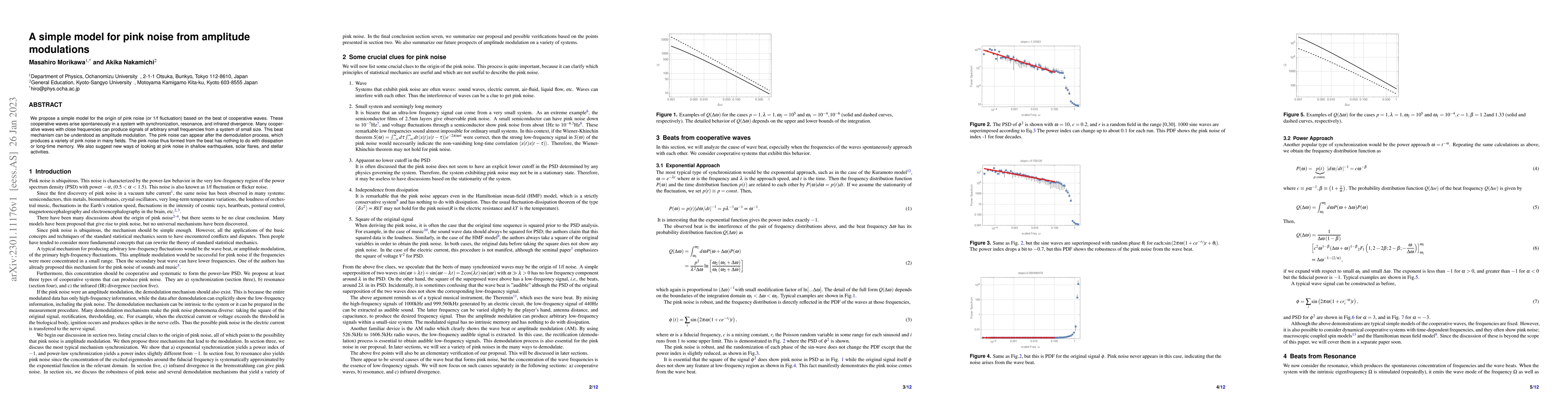 Thumbnail for A simple model for pink noise from amplitude modulations