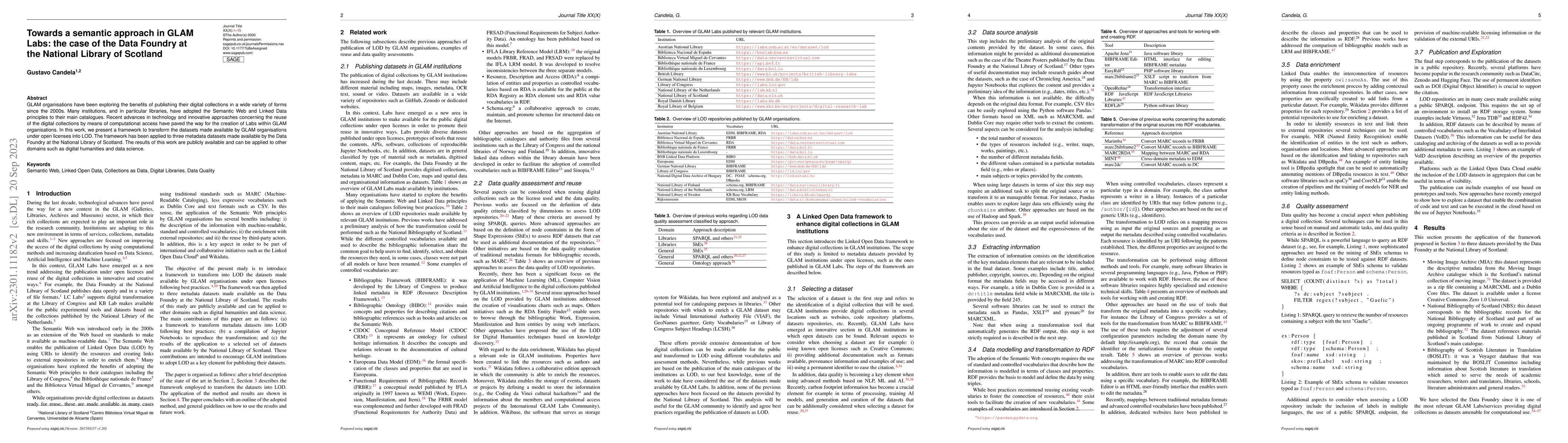 Thumbnail for Towards a semantic approach in GLAM Labs: the case of the Data Foundry
  at the National Library of Scotland