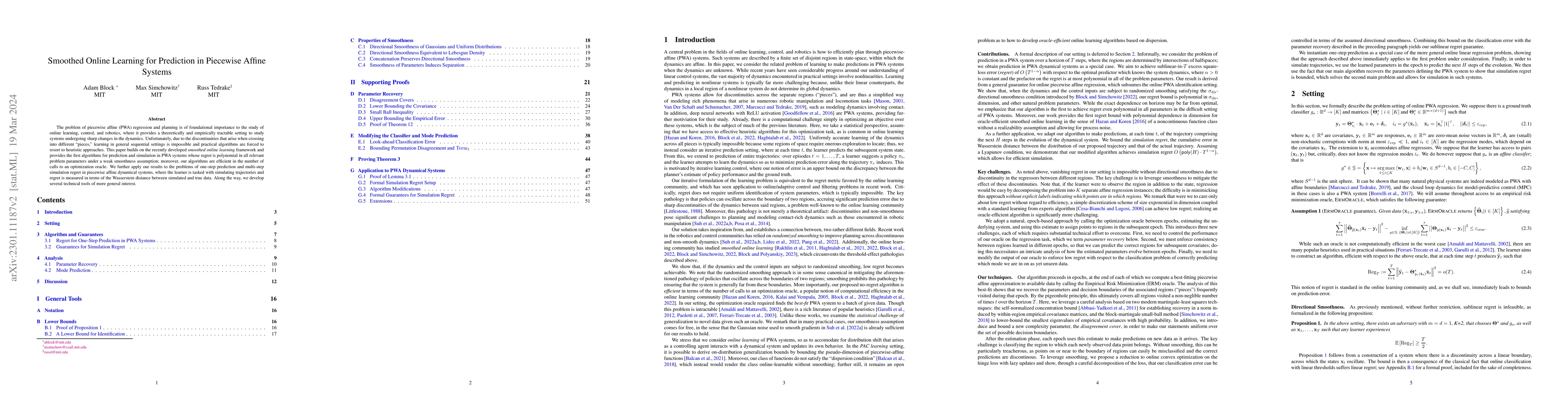 Thumbnail for Smoothed Online Learning for Prediction in Piecewise Affine Systems