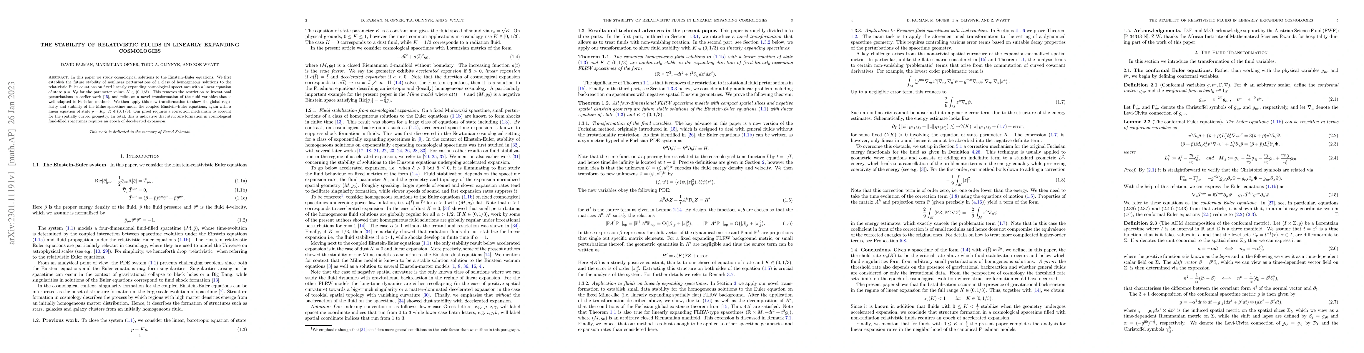 Thumbnail for The Stability of Relativistic Fluids in Linearly Expanding Cosmologies