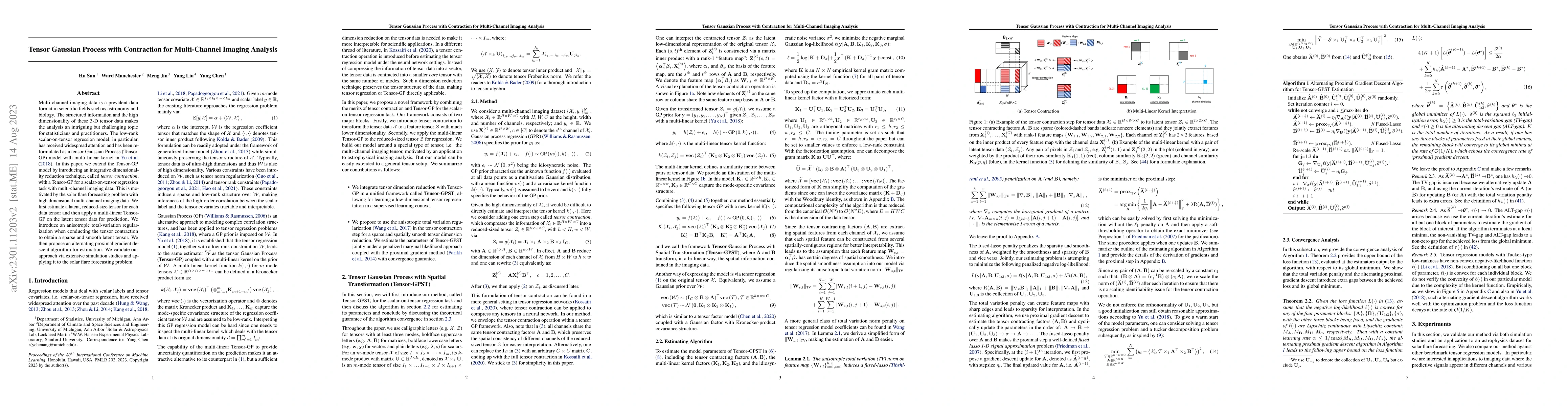 Thumbnail for Tensor Gaussian Process with Contraction for Multi-Channel Imaging
  Analysis