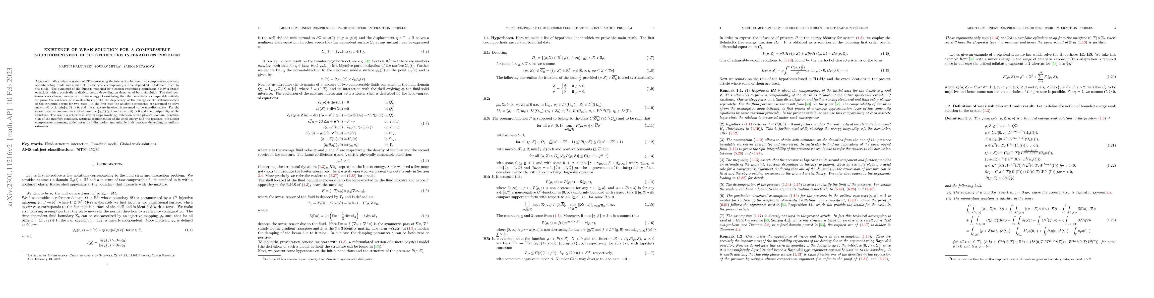 Thumbnail for Existence of weak solution for a compressible multicomponent fluid
  structure interaction problem