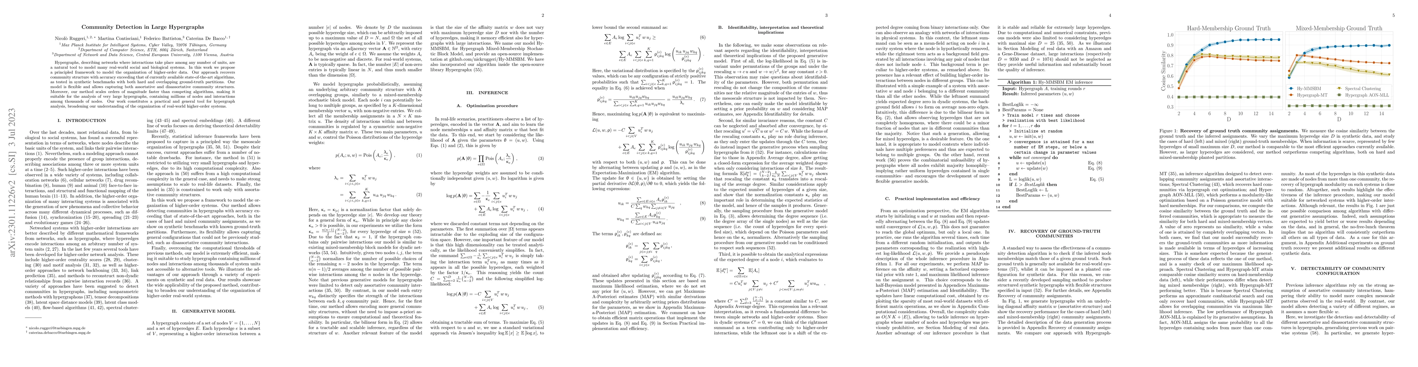 Thumbnail for Community Detection in Large Hypergraphs