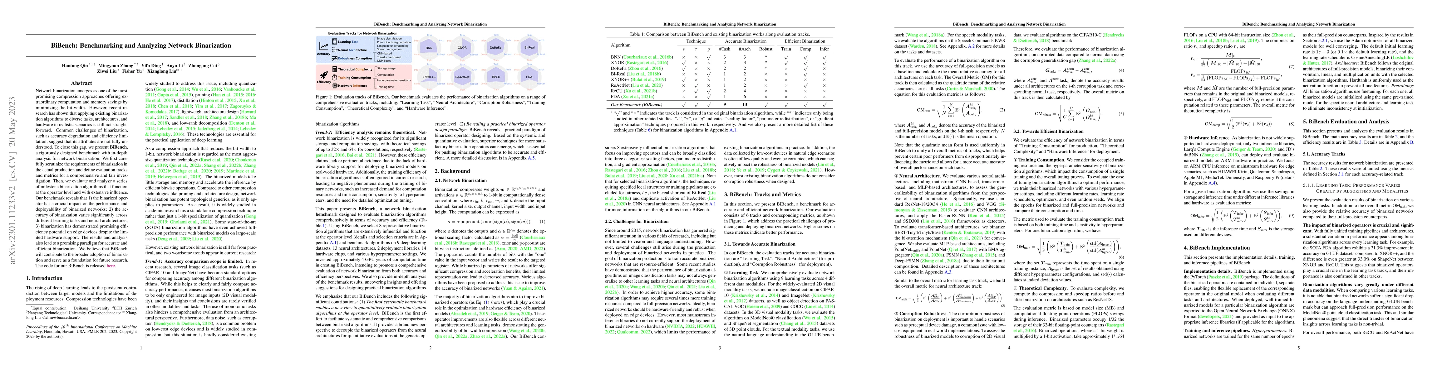 Thumbnail for BiBench: Benchmarking and Analyzing Network Binarization